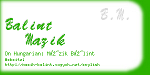 balint mazik business card